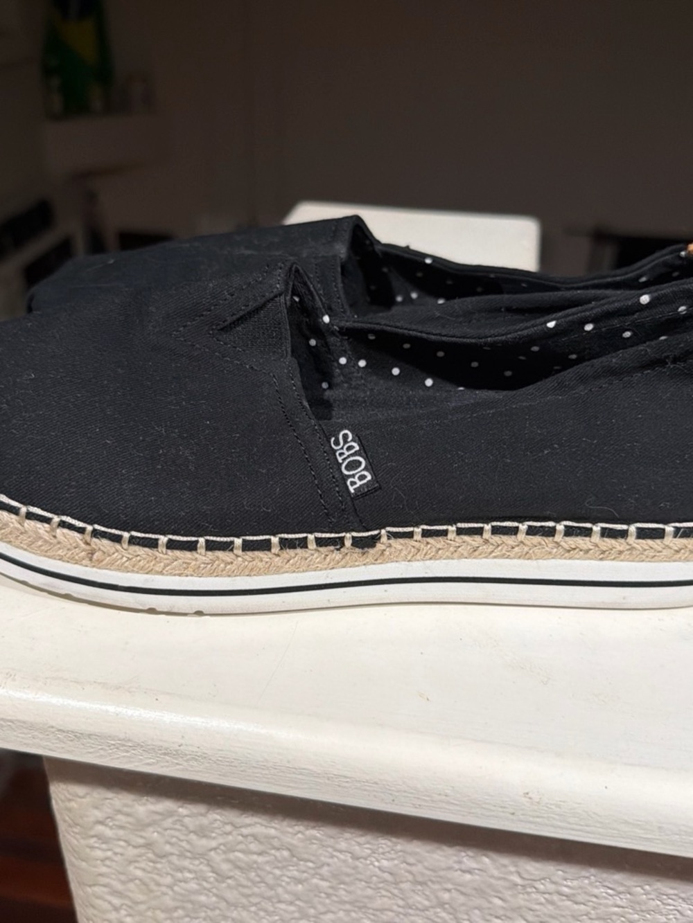 Skechers Black Canvas Espadrille Slip-On with Braided Jute Midsole